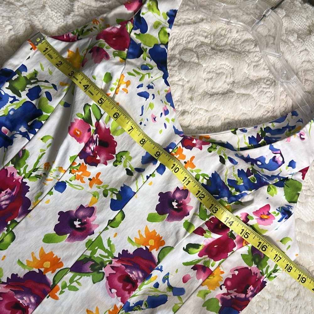 Ralph Lauren summer flare stretch dress floral sz 10 - Picture 10 of 12